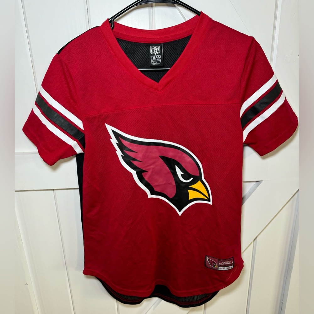 ARIZONA CARDINALS FAN JERSEYNFL TEAM APPAREL RED FRONT BLACK BACK SIZE S